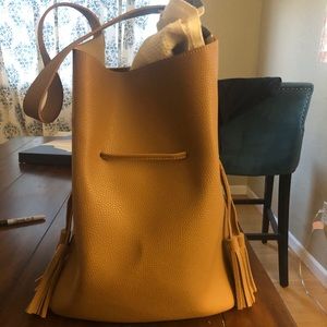 NWT Anthropologie brown bucket bag